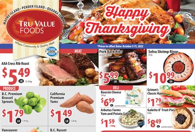 Tru Value Foods Flyer October 5 to 11