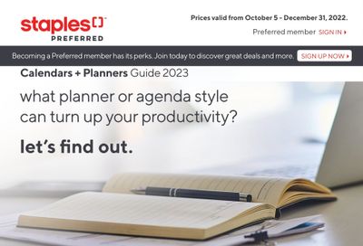Staples 2023 Calendars and Planners Guide October 5 to December 31
