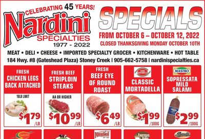 Nardini Specialties Flyer October 6 to 12