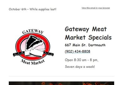Gateway Meat Market Flyer October 6 to 12