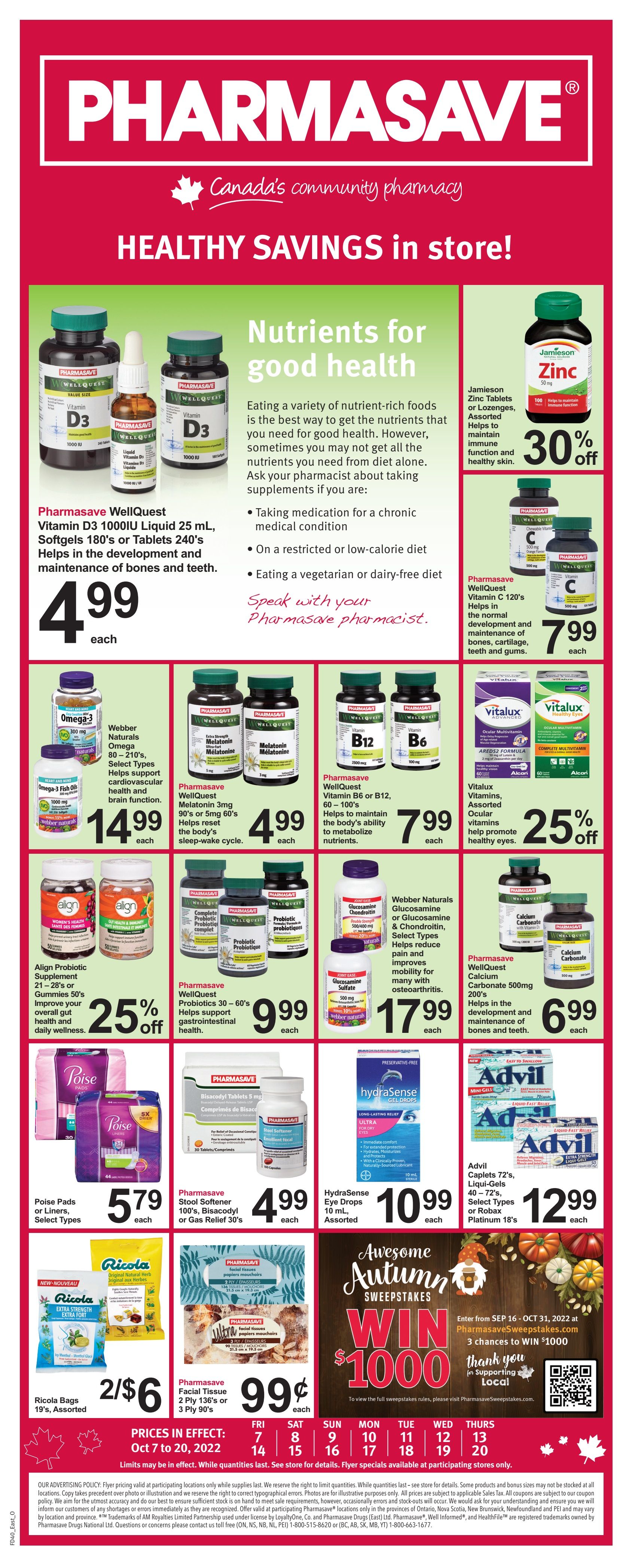 Pharmasave (ON) Flyer October 7 to 20