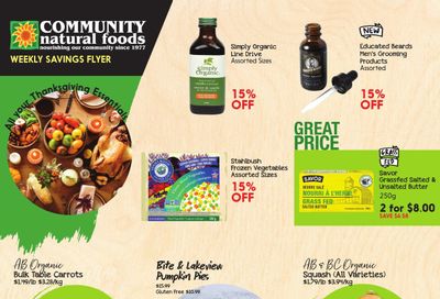 Community Natural Foods Flyer October 6 to 12