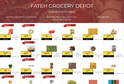 Fateh Grocery Depot Flyer October 6 to 12