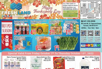 FreshLand Supermarket Flyer October 7 to 13