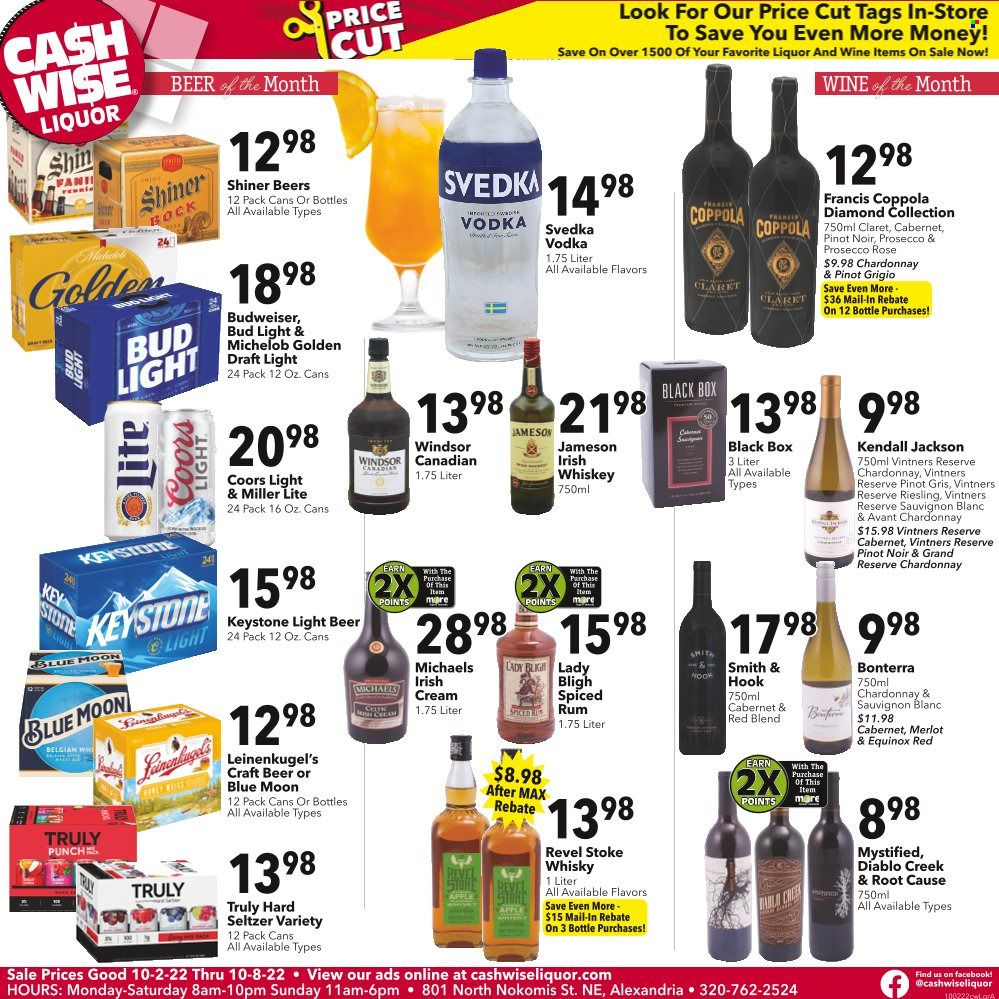 Cash Wise Liquor Only (MN) Weekly Ad Flyer Specials October 2 to October 8, 2022