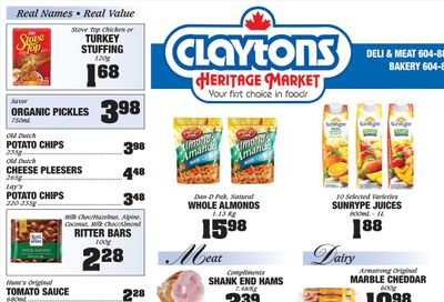 Claytons Heritage Market Flyer October 7 to 13