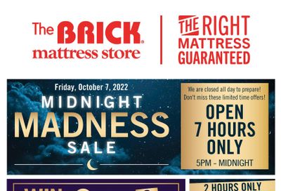 The Brick Mattress Store Flyer October 7 to 13