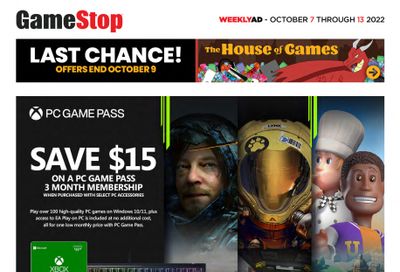 GameStop Flyer October 7 to 13