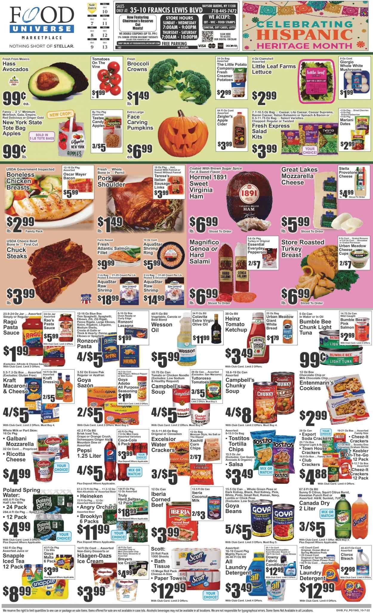 Food Universe (NY) Weekly Ad Flyer Specials October 7 to October 13, 2022