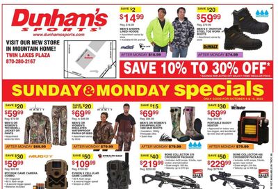 Dunham's Sports Weekly Ad Flyer Specials October 8 to October 13, 2022