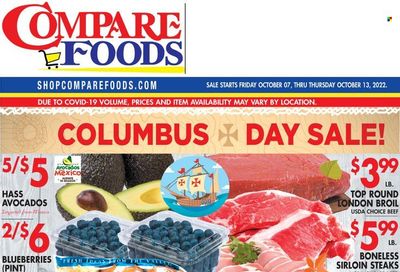 Compare Foods (CT, MD, NC, NJ, NY, RI) Weekly Ad Flyer Specials October 7 to October 13, 2022