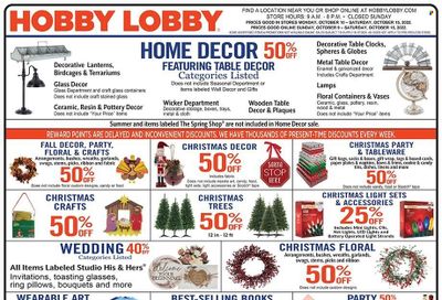Hobby Lobby Weekly Ad Flyer Specials October 9 to October 15, 2022