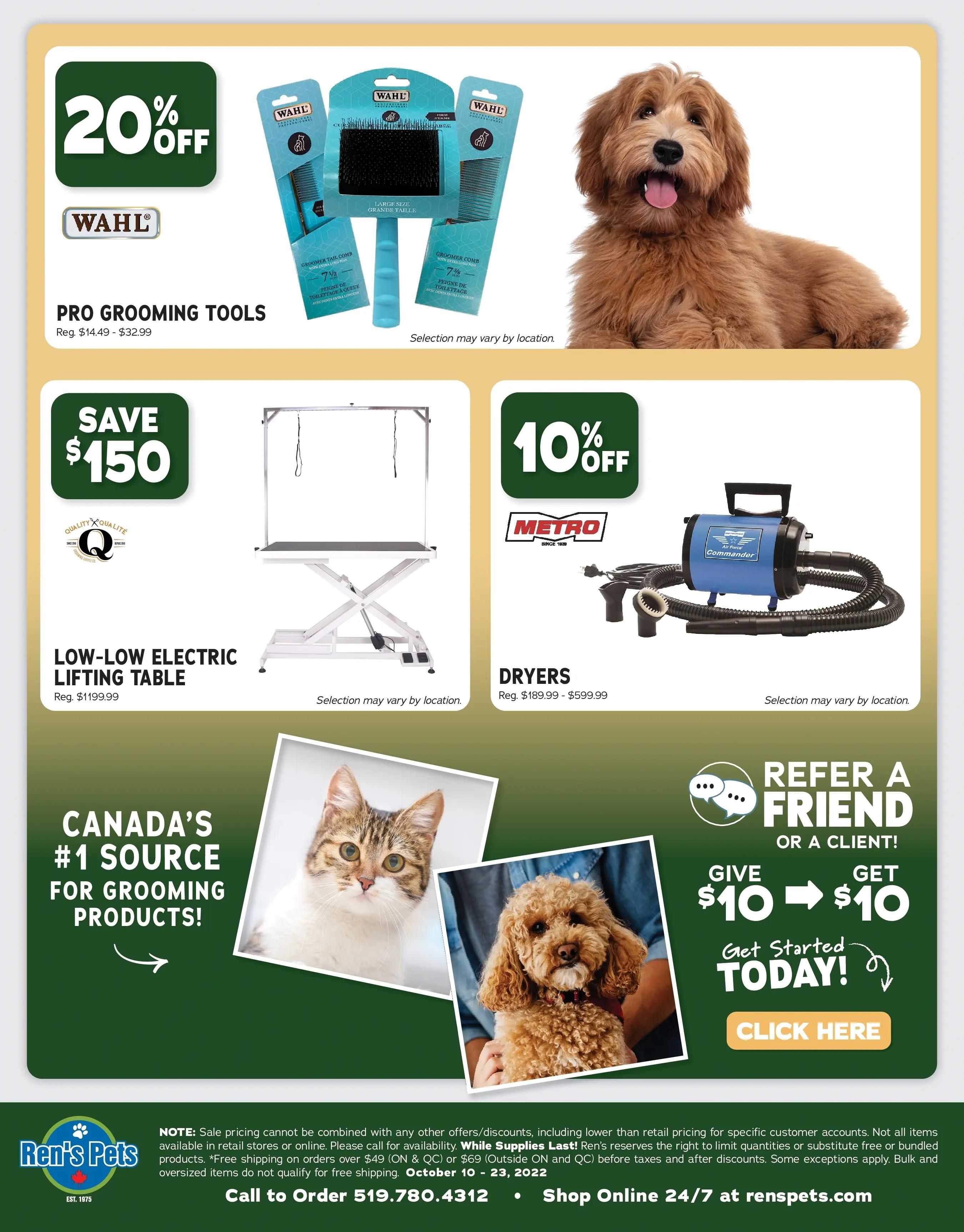 Ren's Pets Shampalooza Grooming Sale Flyer October 10 to 23