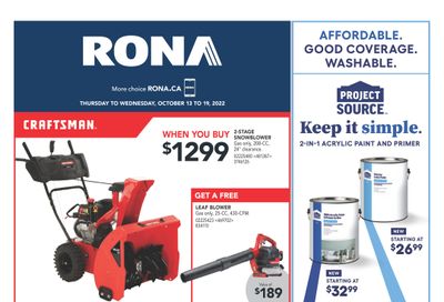 Rona (ON) Flyer October 13 to 19