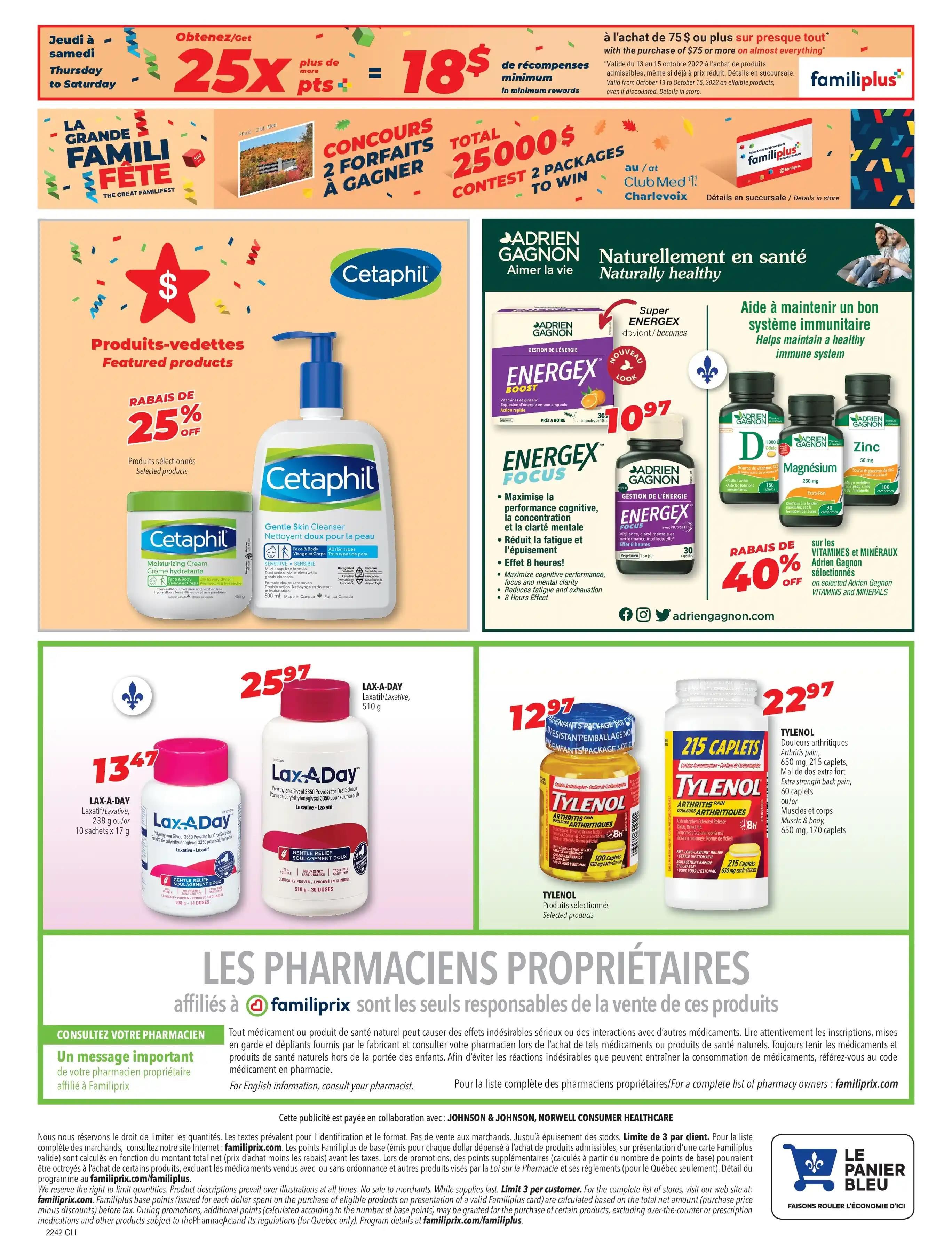 Familiprix Clinique Flyer October 13 to 19