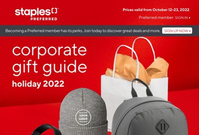 Staples Corporate Gift Guide October 12 to 23