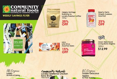 Community Natural Foods Flyer October 13 to 19