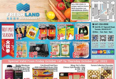 FreshLand Supermarket Flyer October 14 to 20
