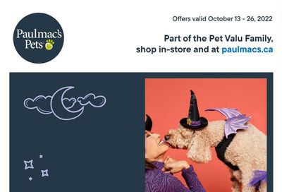 Paulmac's Pets Flyer October 13 to 26