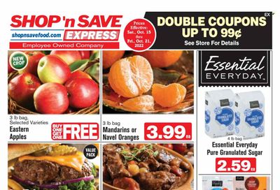 Shop ‘n Save Express (MD, PA, WV) Weekly Ad Flyer Specials October 15 to October 21, 2022