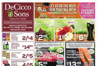 DeCicco & Sons (NY) Weekly Ad Flyer Specials October 14 to October 20, 2022