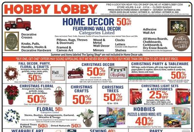 Hobby Lobby Weekly Ad Flyer Specials October 16 to October 22, 2022