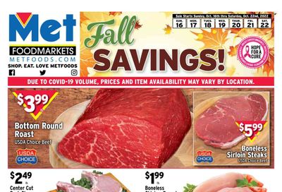 Met Foodmarkets Weekly Ad Flyer Specials October 16 to October 22, 2022