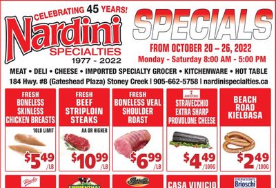 Nardini Specialties Flyer October 20 to 26