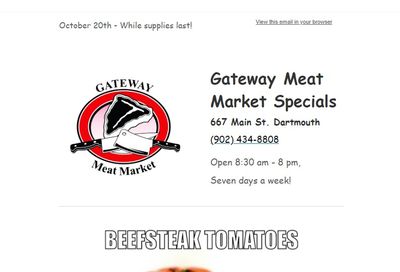 Gateway Meat Market Flyer October 20 to 26