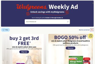 Walgreens Weekly Ad Flyer Specials October 23 to October 29, 2022