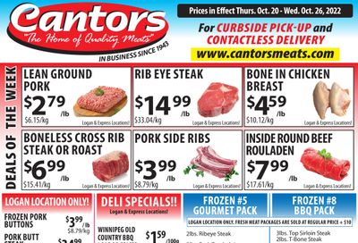 Cantor's Meats Flyer October 20 to 26