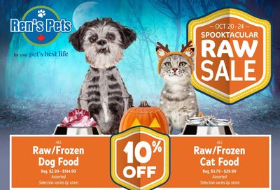 Ren's Pets Spooktacular Raw Sale Flyer October 20 to 24