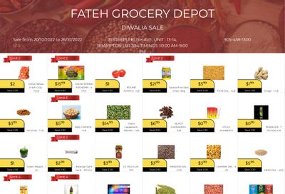 Fateh Grocery Depot Flyer October 20 to 26