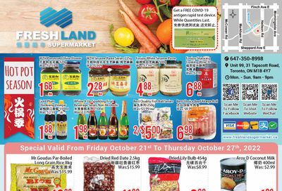 FreshLand Supermarket Flyer October 21 to 27