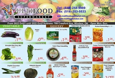 MultiFood Supermarket Flyer October 21 to 27