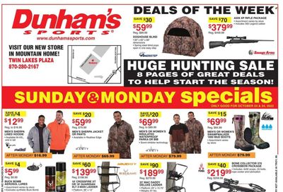 Dunham's Sports (AR) Weekly Ad Flyer Specials October 22 to October 27, 2022