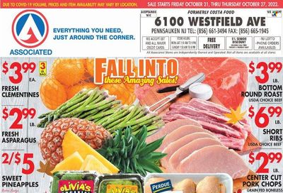 Associated Supermarkets (NY) Weekly Ad Flyer Specials October 21 to October 27, 2022