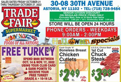 Trade Fair Supermarket (NY) Weekly Ad Flyer Specials October 21 to October 27, 2022