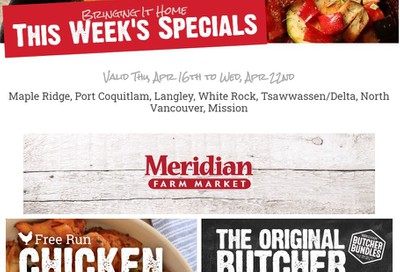 Meridian Meats and Seafood Flyer April 16 to 22