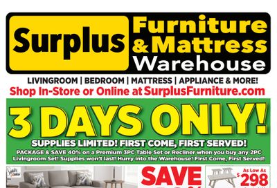 Surplus Furniture & Mattress Warehouse (Winnipeg) Flyer October 24 to 30