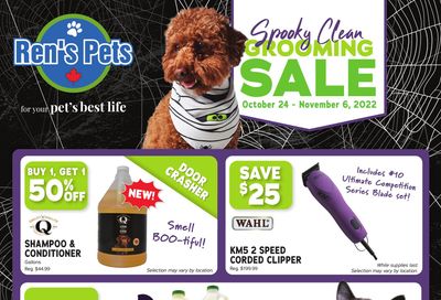 Ren's Pets Spooky Clean Grooming Sale Flyer October 24 to November 6