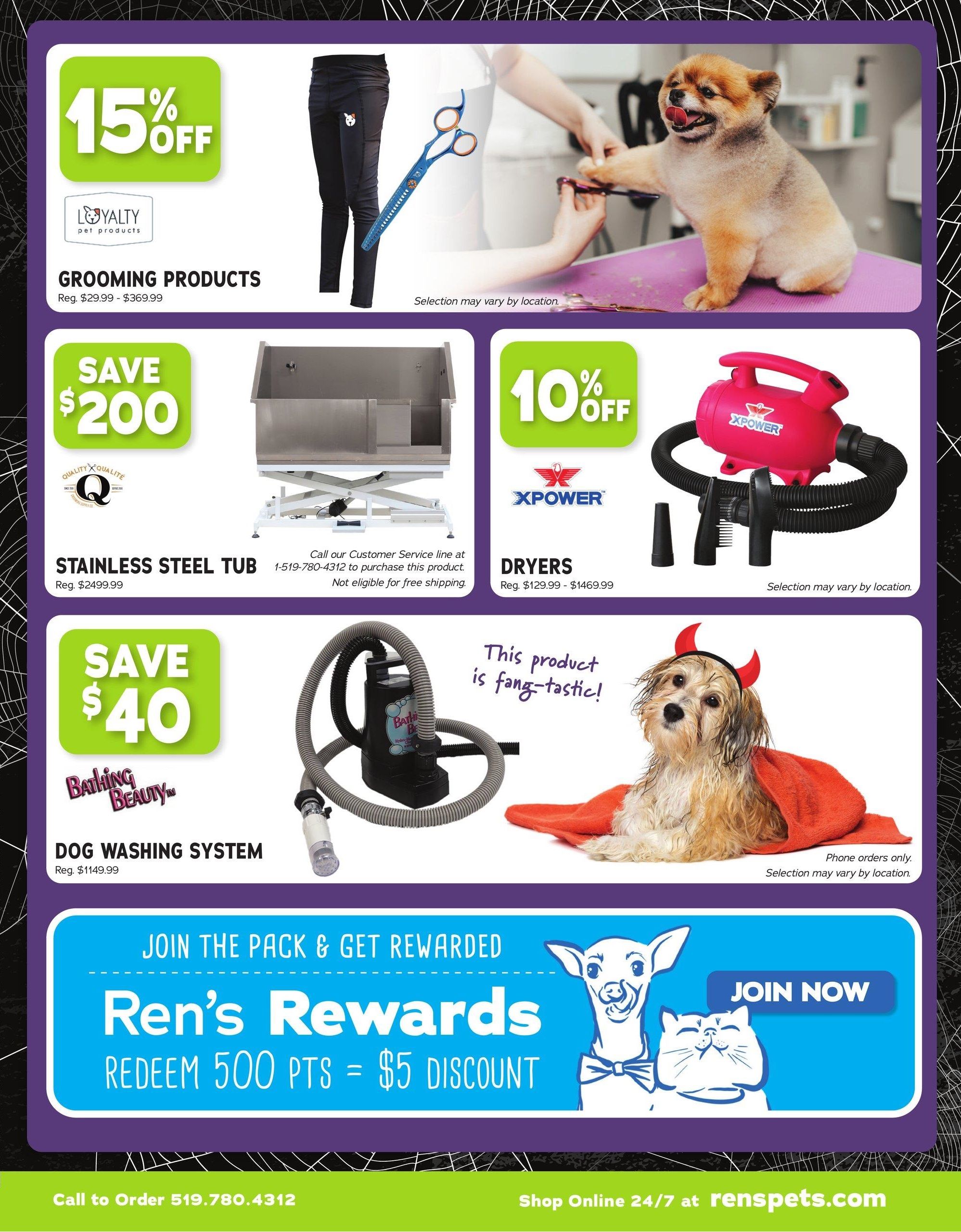 Ren's Pets Spooky Clean Grooming Sale Flyer October 24 to November 6