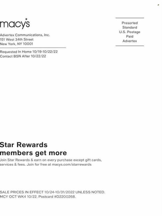 Macy's Weekly Ad Flyer Specials October 24 to October 31, 2022