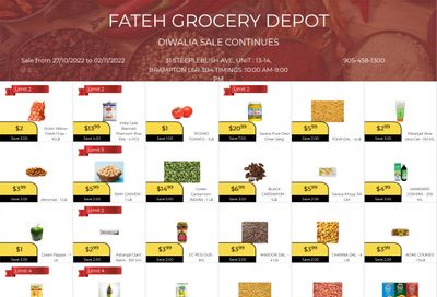 Fateh Grocery Depot Flyer October 27 to November 2
