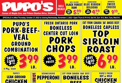 Pupo's Food Market Flyer October 27 to November 2