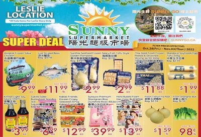 Sunny Supermarket (Leslie) Flyer October 28 to November 3