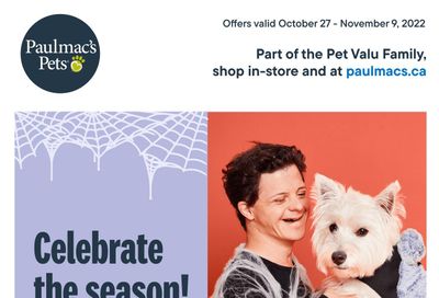 Paulmac's Pets Flyer October 27 to November 9