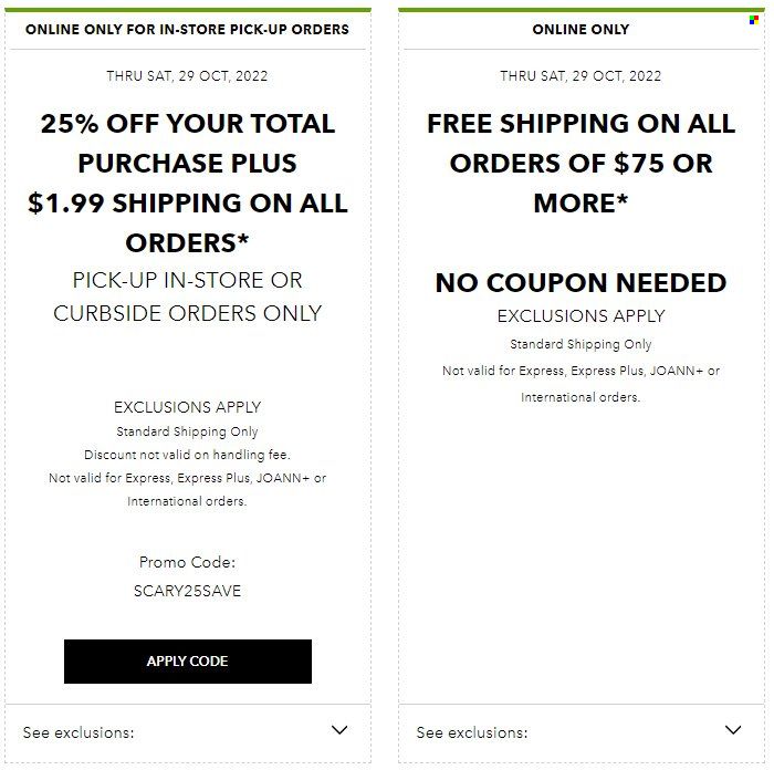 JOANN Weekly Ad Flyer Specials October 29 to October 29, 2022