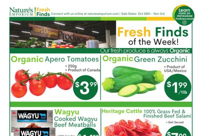 Nature's Emporium Weekly Flyer October 28 to November 3