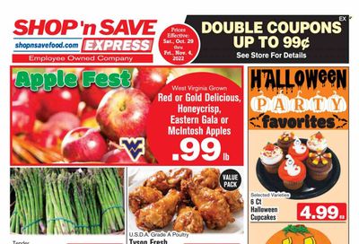 Shop ‘n Save Express (MD, PA, WV) Weekly Ad Flyer Specials October 29 to November 4, 2022